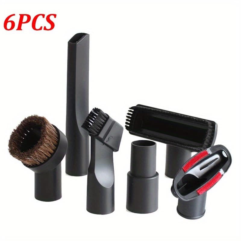 TEMU 6pcs Universal Vacuum Nozzle Suction Brush Head For 32mm 35mm 1 1/4in 1 3/8in Vacuum Cleaner Additions Crevice Tool For Bed Sofa