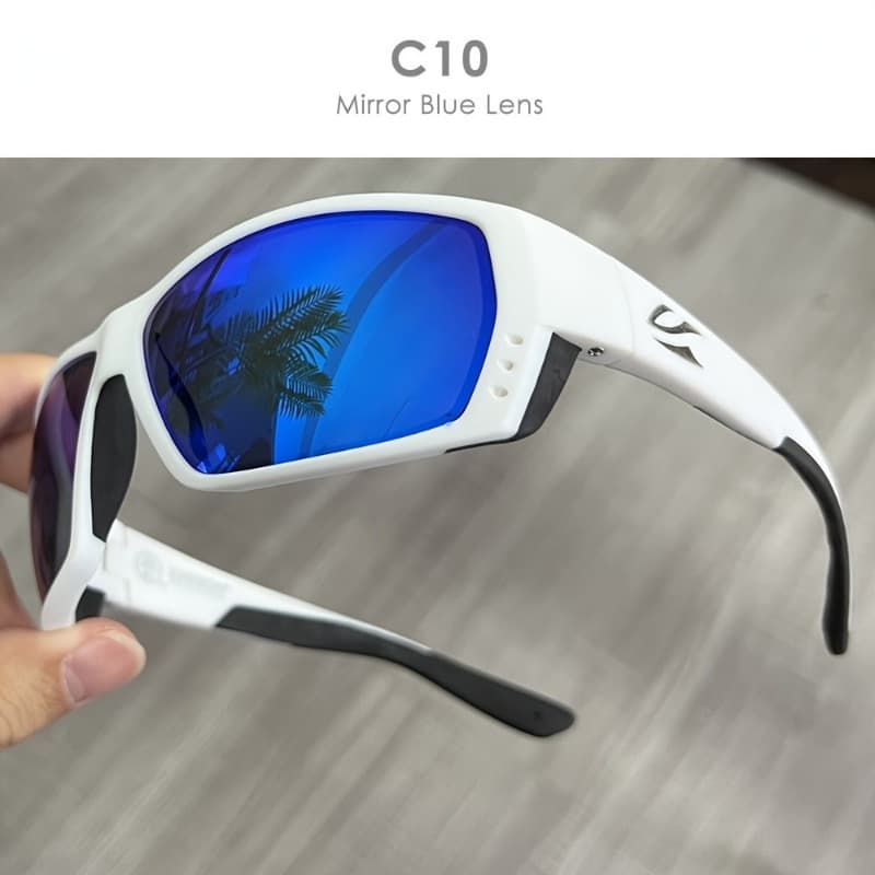 TEMU Men's Tr90 Fashion Glasses - Lightweight Square Frame For Tennis,, & - White Frames With Blue-tinted Lenses & Black Temples, Eyewear, Durable Eyewear, Sporty Design, Fitness Lovers