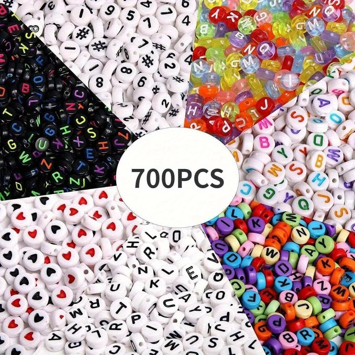 TEMU 700pcs Round Letter Beads Acrylic Alphabet Number Beads For Jewelry Making Diy Taylor Friendship Bracelet (7x4mm)