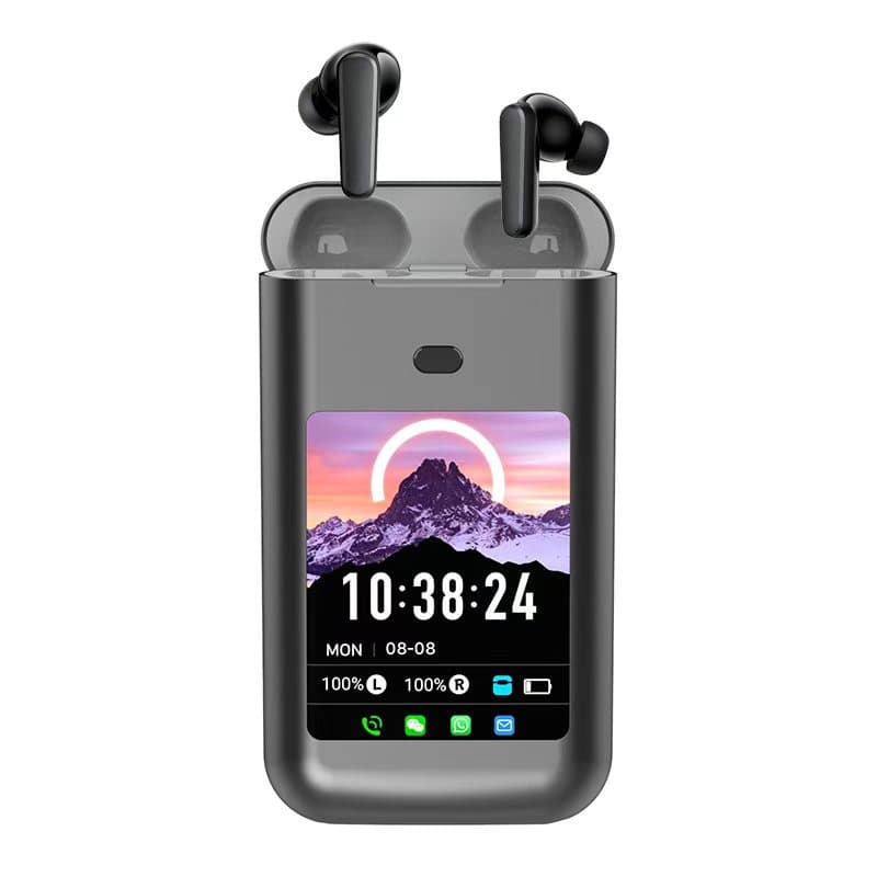 TEMU 3-in-1 Wireless Led Touch-screen Rechargeable Multimedia Earphones Feature Hifi , Multiple Eq Sound , And A Long 5000mah , Making Them Suitable For Travel, Outdoor Activities, And Work.