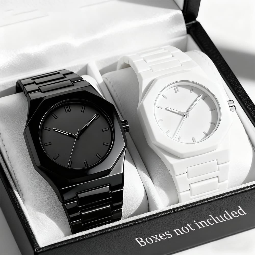 TEMU 2pcs Couple Quartz Watch And Bracelet Set - Classic Business , , Perfect For Gifts, School Supplies, Halloween & Christmas Decorations | Elegant Collection