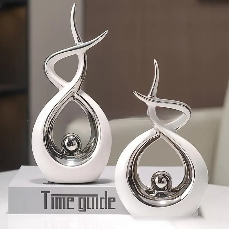 TEMU Luxury Resin Ornament Living Room Frame Decoration , White Decoration Ornament, Suitable For Rooms, Decor