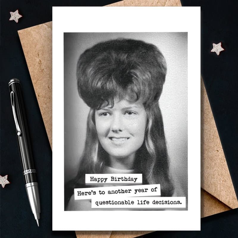 TEMU A Humorous Vintage-style Black And White Old Photo Birthday Card, Celebrating , Perfect For To As A Paper Craft Friendship Card, Commemorative Card, Made Of High-quality Paper