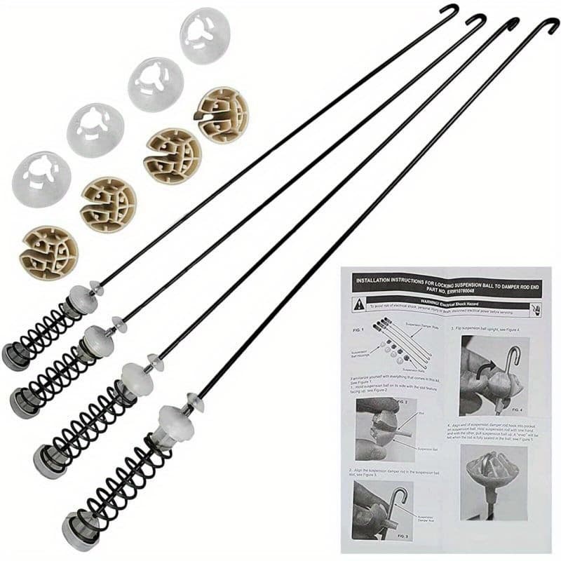 TEMU 4pcs Washer Suspension Rod Kit By - Fits For Wtw4800xq4 Wtw4800xq1 Wtw4800xq2, Maytag Mvwc200xw2, Atw4675yq1, W10257087, W10257088