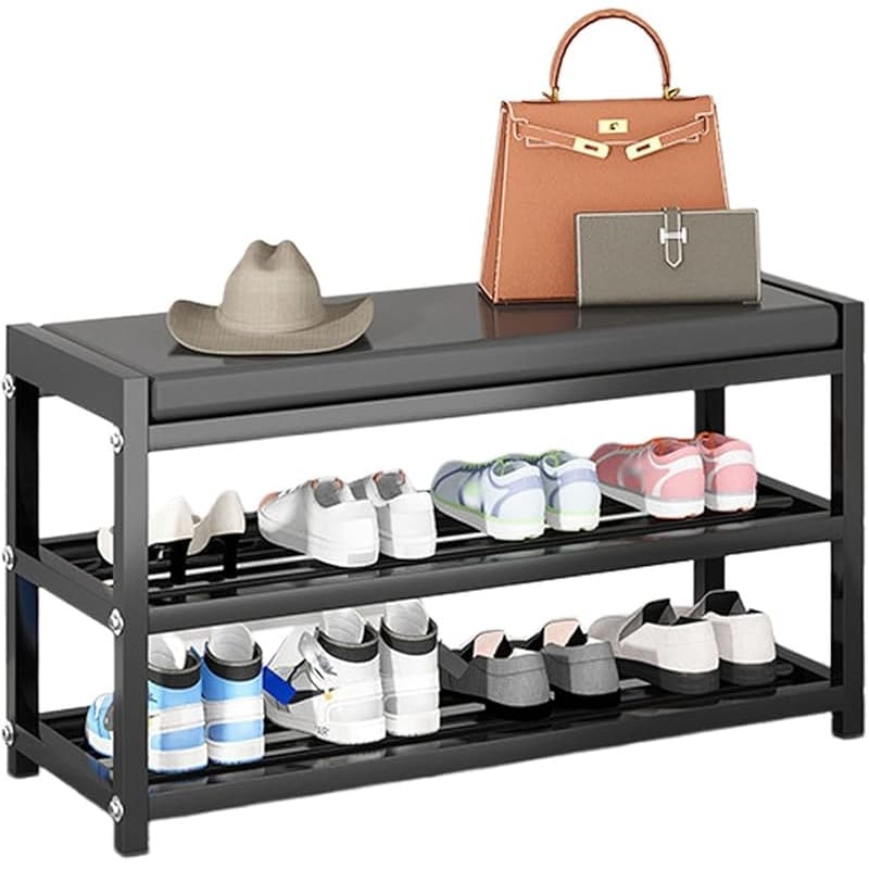TEMU Holiday New Arrival! Shoe Storage Set: 3-tier Shoe Rack, 2-tier Cushioned Seat Rack, Shoe Cabinet, Storage Box& Entryway Organizer Stool- Easy To Assemble