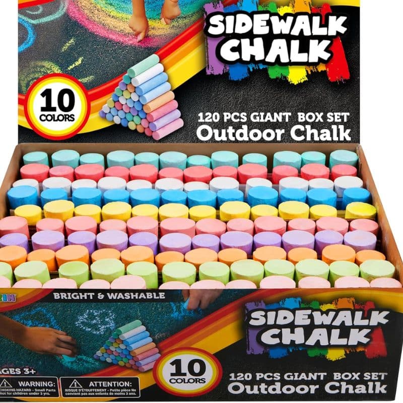 TEMU 120pcs Sidewalk Chalks Non-toxic Jumbo Colored Washable Sidewalk Chalk In 10 Colors, Multi-item Party Favor Packs