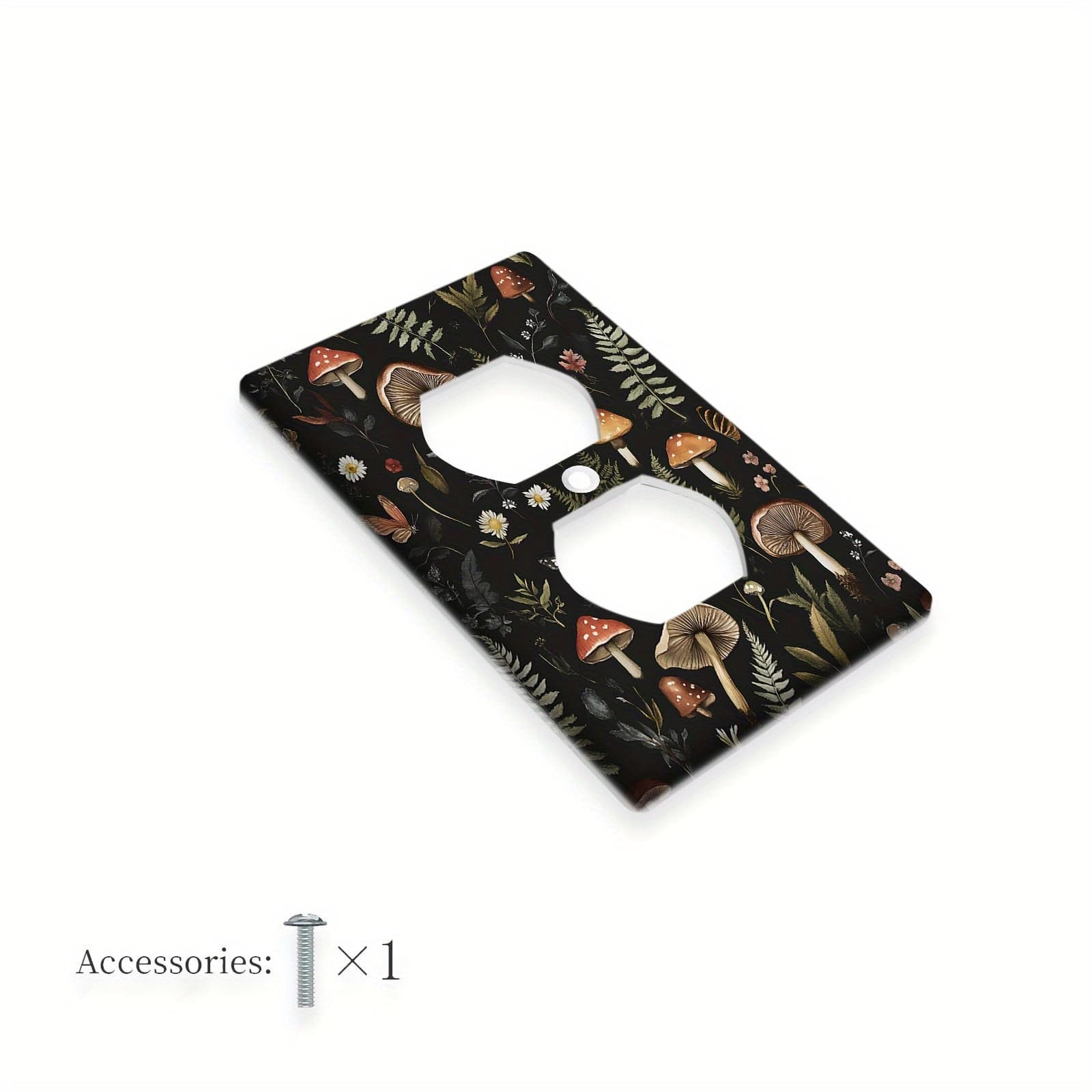 TEMU 1pc 1gang/2gang Mushroom Light Switch Cover Decorative Switch Plate Covers Wall Plates For Adult Bedroom Bathroom Wall Decor