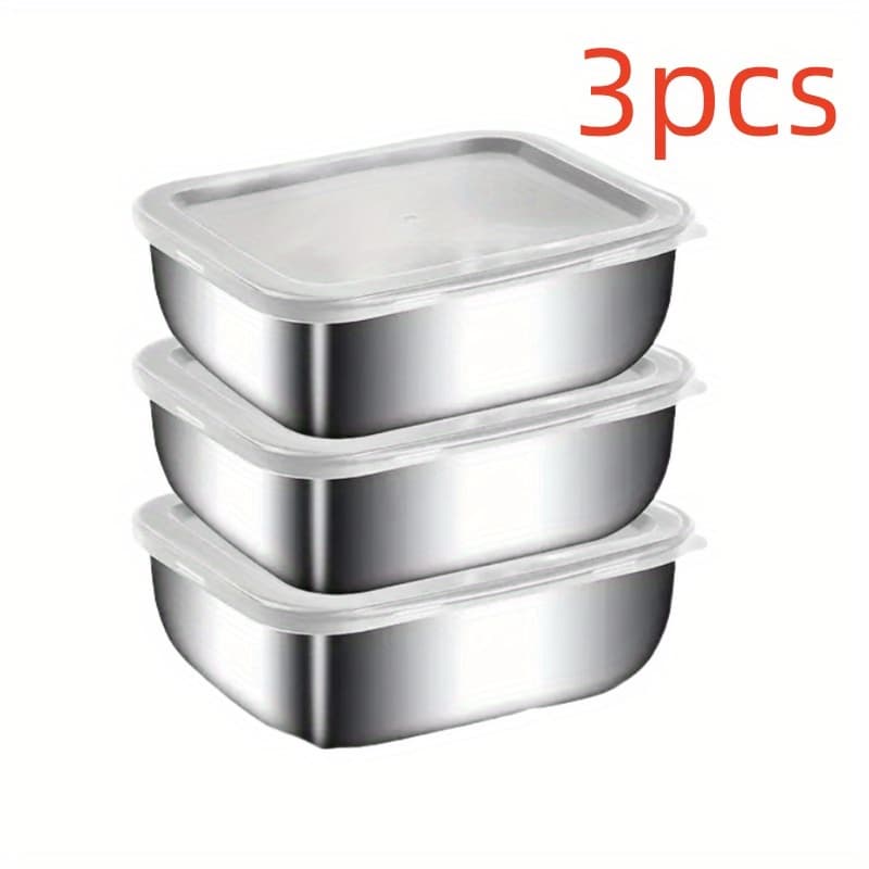 TEMU Food And Dish Transport Bus Tubs Stainless Steel Food Storage Container - Flip Cover, Suitable For Outdoor Camping, Family , Stacking In Offices And Schools