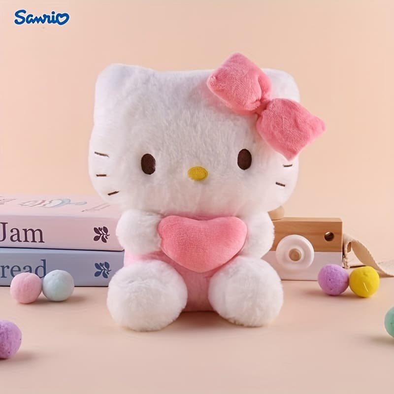 TEMU [] Hello Kitty & Cinnamoroll Cute Cartoon Heart Delicate Plush Stuffed Animal Relax Toy Perfect Birthday Gift Valentine's Day Christmas Holiday Gift