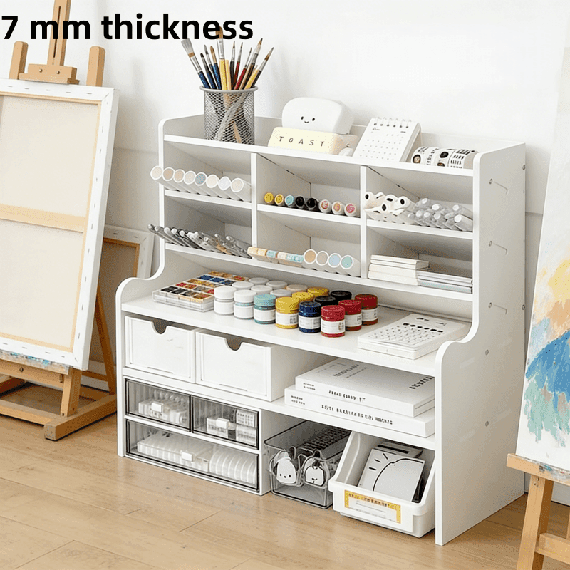TEMU Storage, Compatible, Quick Assembly, Requires Manual Assembly, Sturdy And Stable, Easy To Store, Desktop Shelf, Multi-functional Study Rack, Desktop Organizer, Suitable For Offices And Schools.