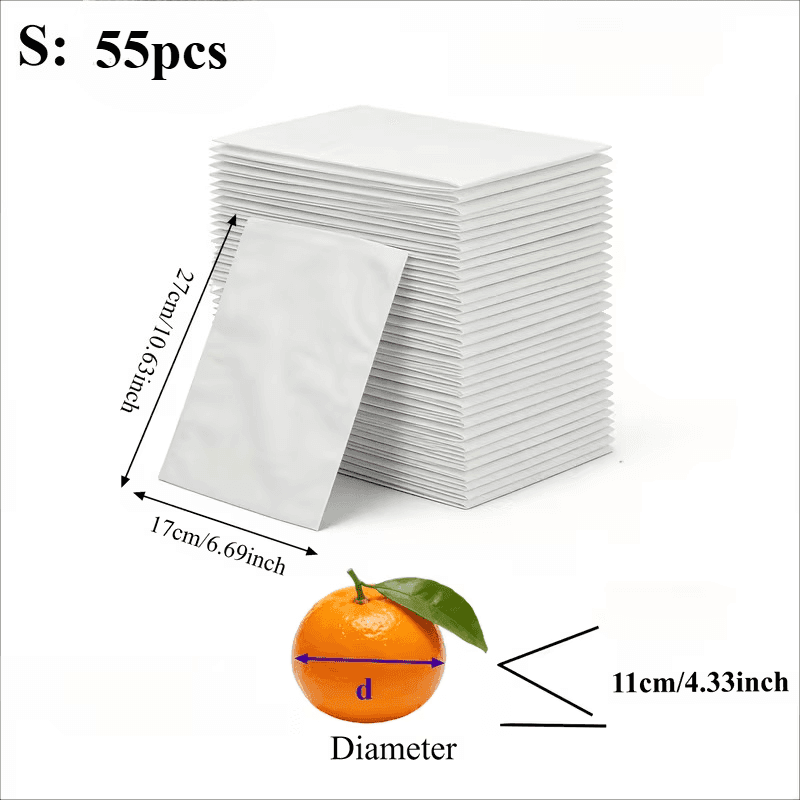 TEMU 55pcs Permeable, Breathable, Insect-proof Cover With Hidden Drawstring, Fruit Net Bag, Suitable For Fruit Trees, Bird Netting To Protect And Grapes From Birds, Pests, And Deer, Drawstring
