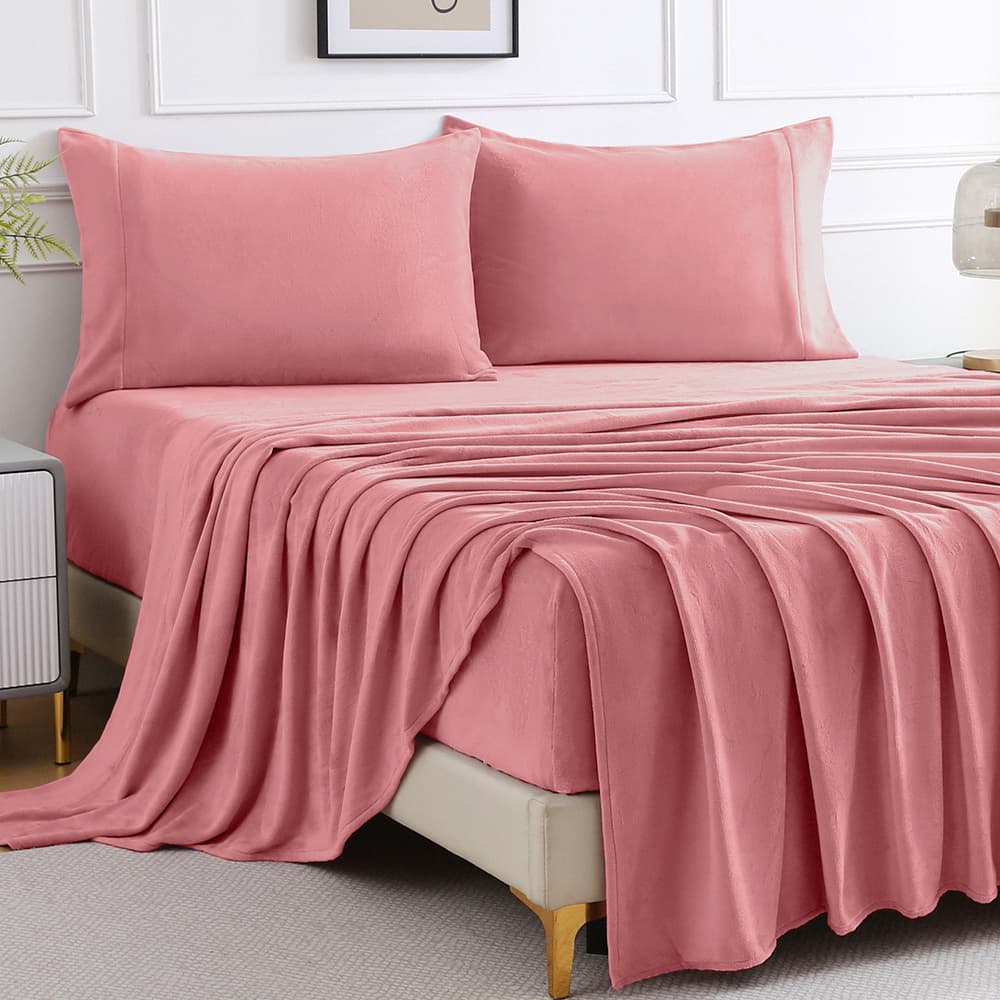 TEMU Queen Size Set Of Soft And Warm Sheets, Featuring Extra Cozy Sheets And Pillowcases, And Warm Deluxe Bed Sheets With Deep Pockets, Made From 350 Gsm Fleece, Designed To