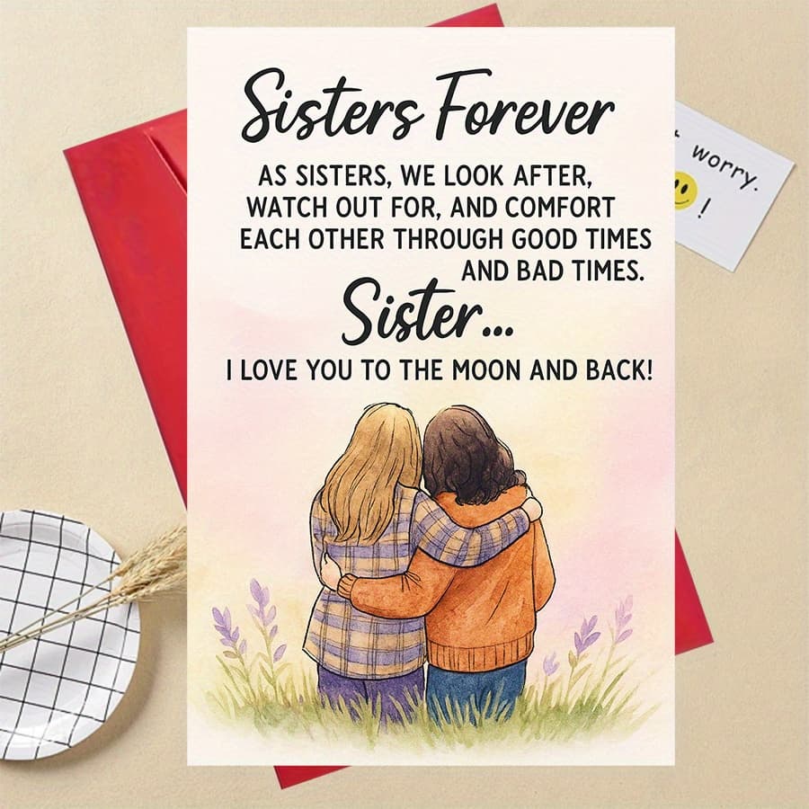 TEMU A Perfect Gift, A Greeting Card With The Words "," Is Ideal For Expressing Love And Gratitude To Your Sister On Her Birthday, Holidays, To Show . Today, Of