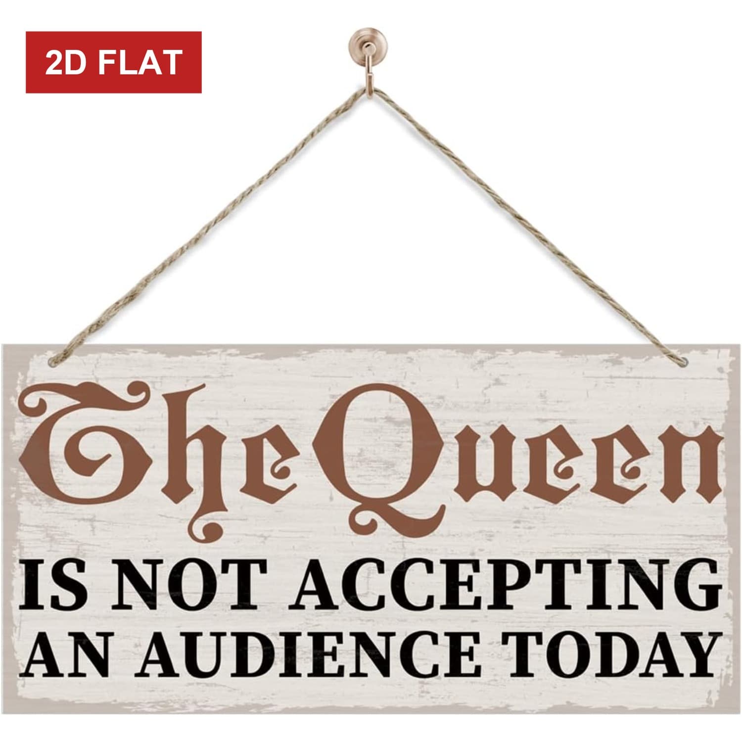 TEMU 2d Flat 3.93x7.87 Inch Humorous Wooden, Is Not Taking Today, Queen-themed Wooden Home Decor, Perfect Gift For A Best Friend, Funny Wood Sign