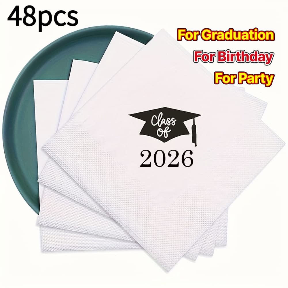 TEMU The 2026 Graduation Season Themed 48 Tissue Set Is Perfect For Celebrating Graduation Events, Providing Party Supplies, And Enhancing Graduation Decorations. Tissues For Schools And Universities.