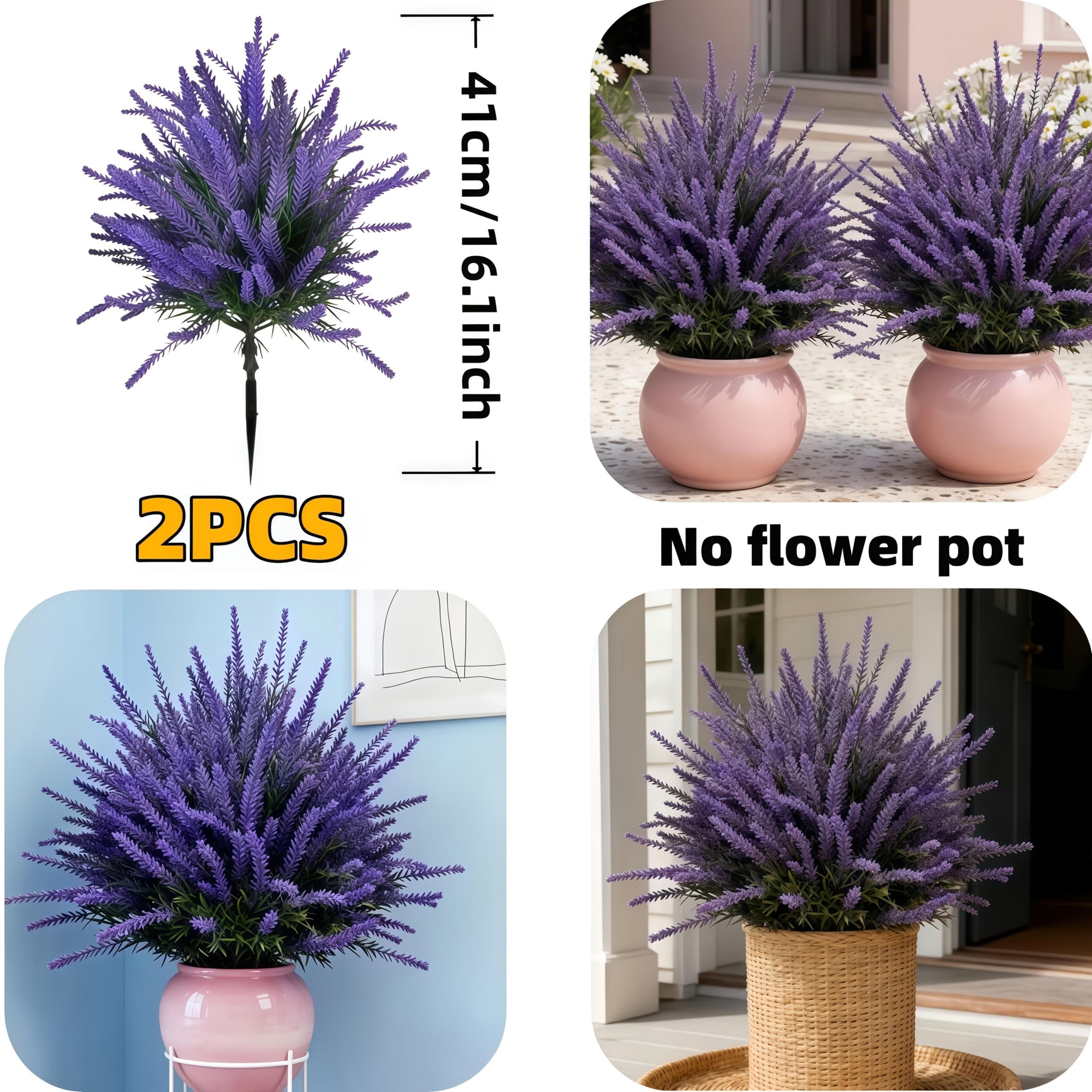 TEMU A Set Of 2 Artificial Lavender Decorations That Are Perfect For Indoor Tabletop Decor And Outdoor Garden Landscaping. Create A Vibrant Spring Atmosphere