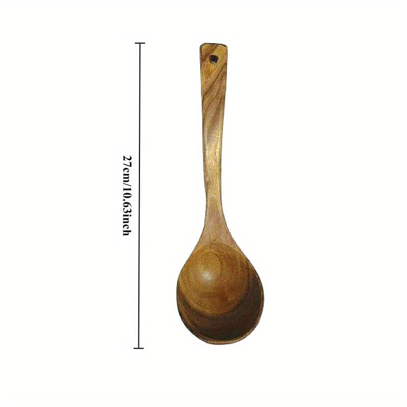 TEMU Premium Acacia Wood Kitchen Utensil Set - , Long Handle Spatula And Spoon For Cooking And Serving
