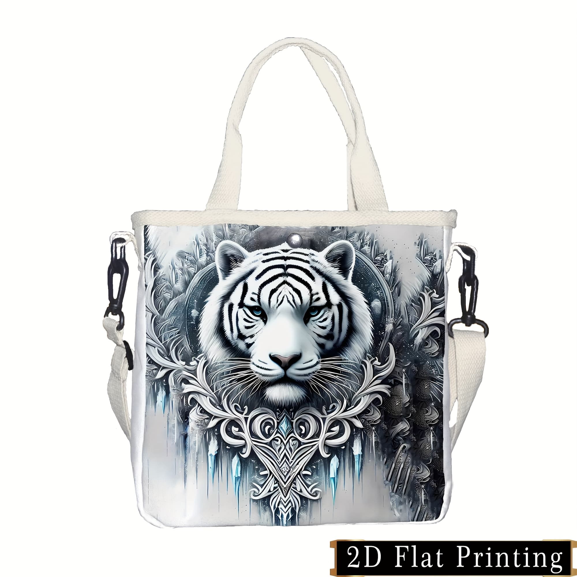 TEMU Tiger Women's Fashionable Printed Bag, Universal Shoulder Bag, Adjustable Crossbody, Carrying Strap, Suitable For Daily Use, Travel, Shopping, And Daily Carrying, Making It For Holidays