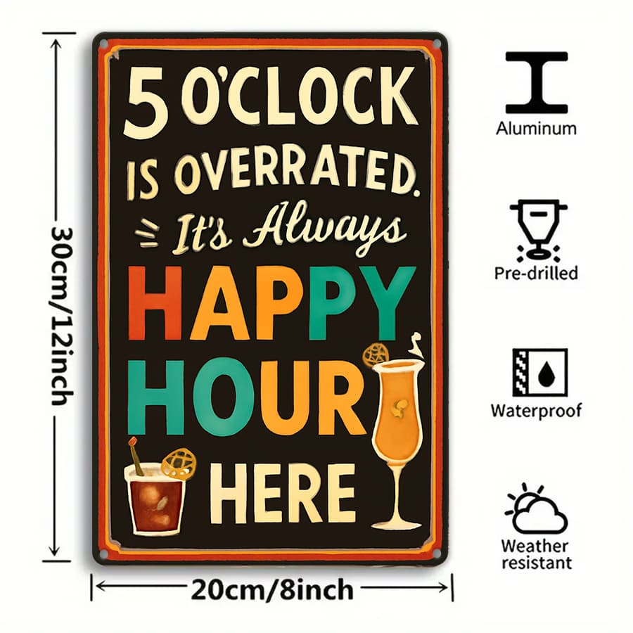 TEMU 2d Flat, A Fun "5 " Metal Wall Sign - Rustic Tin Art, Colored, A Fun Home Bar Decoration, Suitable For Garages, Men's Caves, Restaurants And Cafes, Metal Wall Art Decoration, 2d Flat