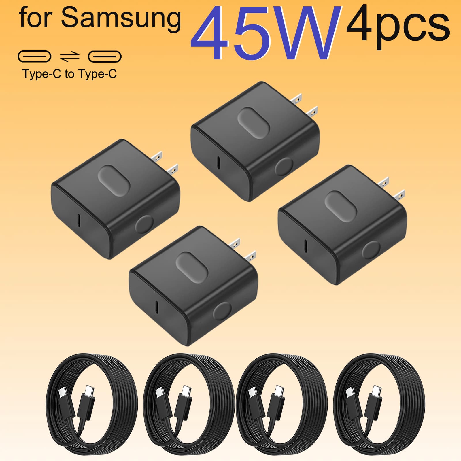 TEMU Compatible With All Devices Super Fast Usb-c Charger, 4ft Type-c Cable, Ultra-fast Charging With Ease