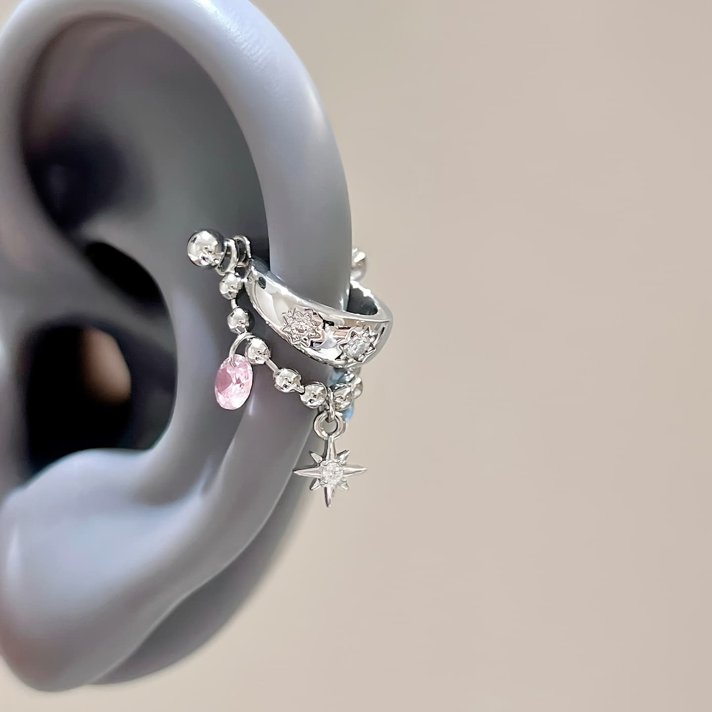 TEMU Stainless Steel Earrings With Cute And Water , Inlaid With Zirconia, Suitable For Women. Used As Ear Cuffs, High-lobe Earrings, Or Cartilage Studs. Perfect For Daily Wear, Parties, And