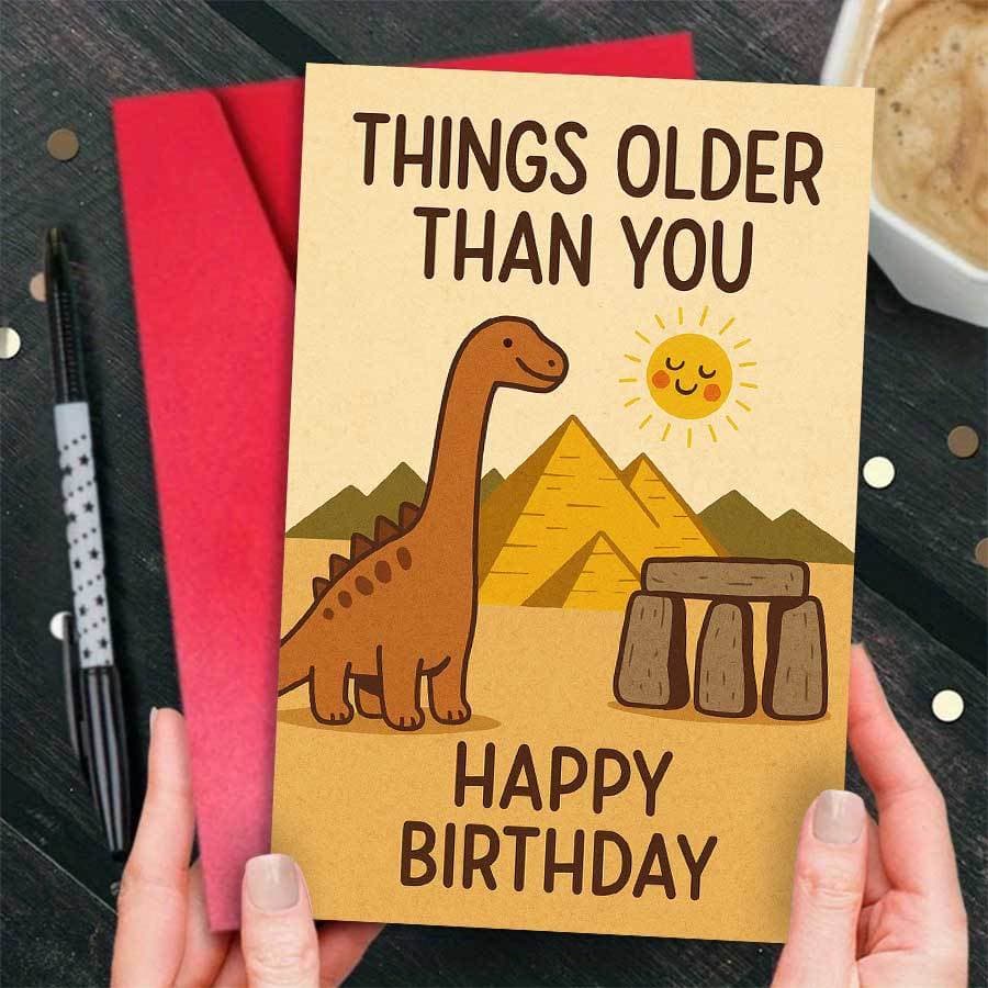 TEMU A Humorous Birthday Card Featuring A Fun Dinosaur Design, Perfect For Celebrating Adult Birthdays And An For With