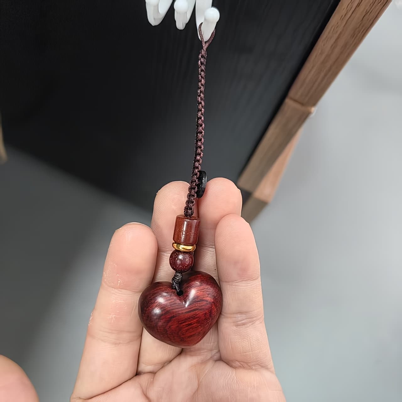 TEMU 1pc Handmade Wooden Love Amulet With - Elegant Keychain, Couples, Valentine's Day, And Other Festivals, Holiday Keychain Elegant Keychain Wooden Keychain