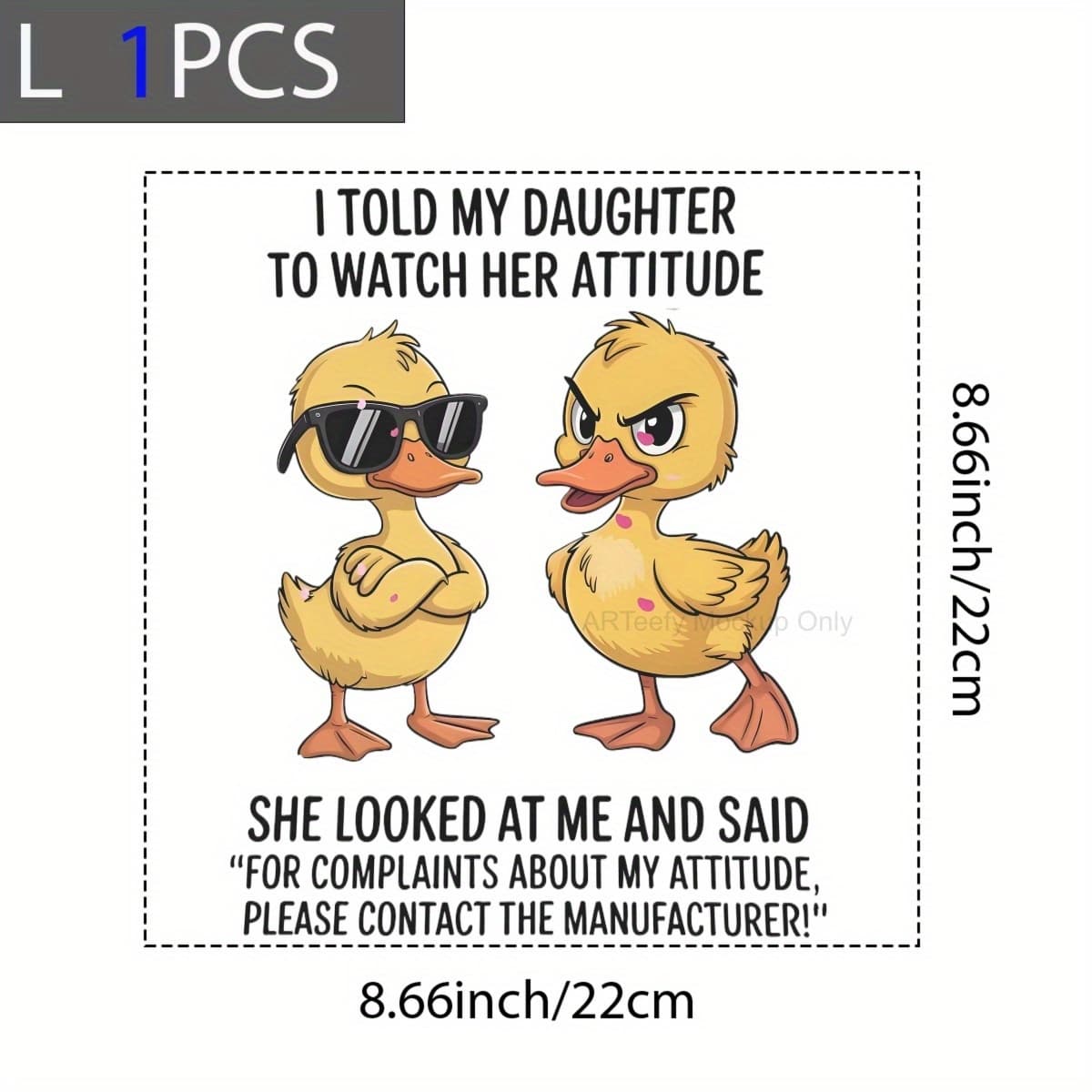 TEMU Dtf Heat Transfer Iron On Sticker, Humorous & Sassy Parent Quote, For Apparel And Family Occasions