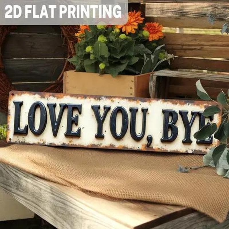 TEMU 2d Flat - 1pc Of A 4x16 Inch Metal Sign Featuring A That Says ''. This Wall Art Is Perfect For Decorating Your Home, Kitchen, Or Garden. A 2d Flat Print With A Rustic Style