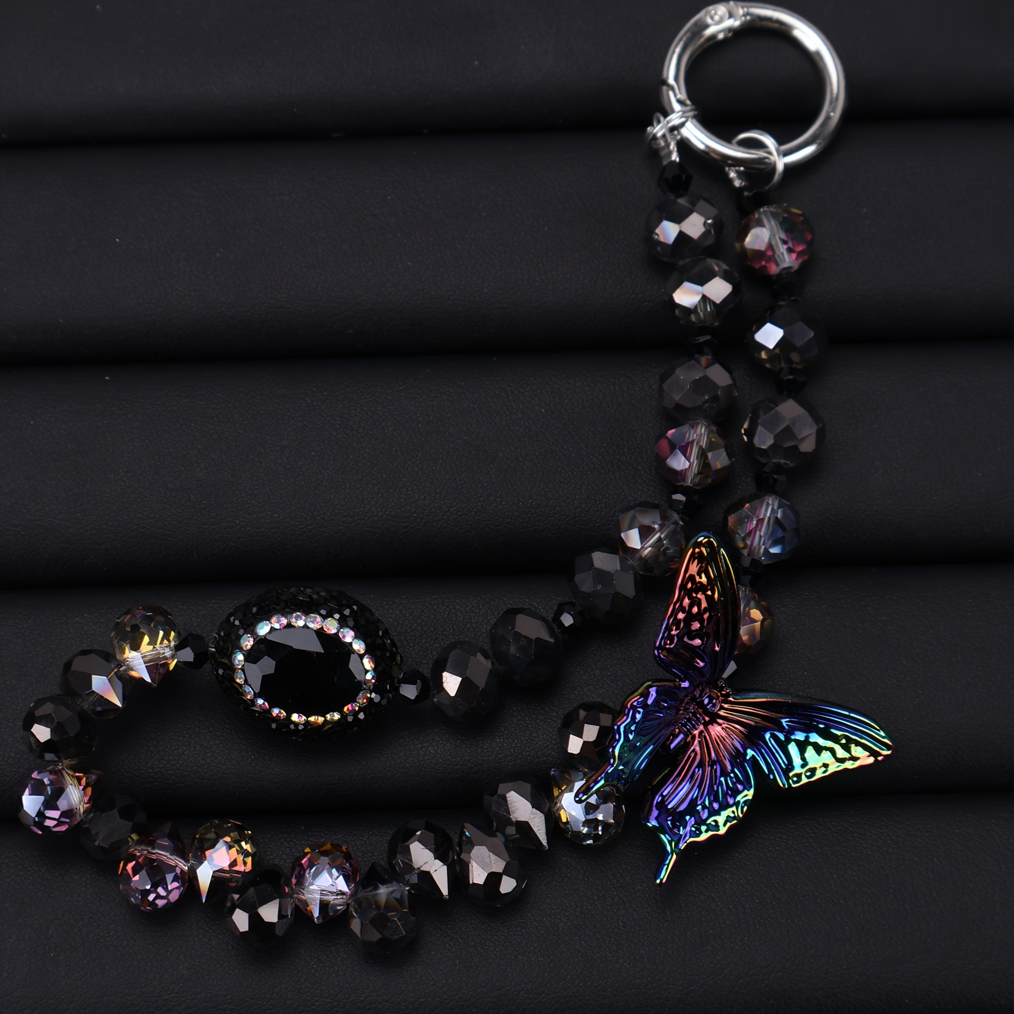 TEMU Light Luxury High-end Phone Charm With Three-dimensional Beaded Strand, Simple And Stylish Phone Keychain And Bag Pendant