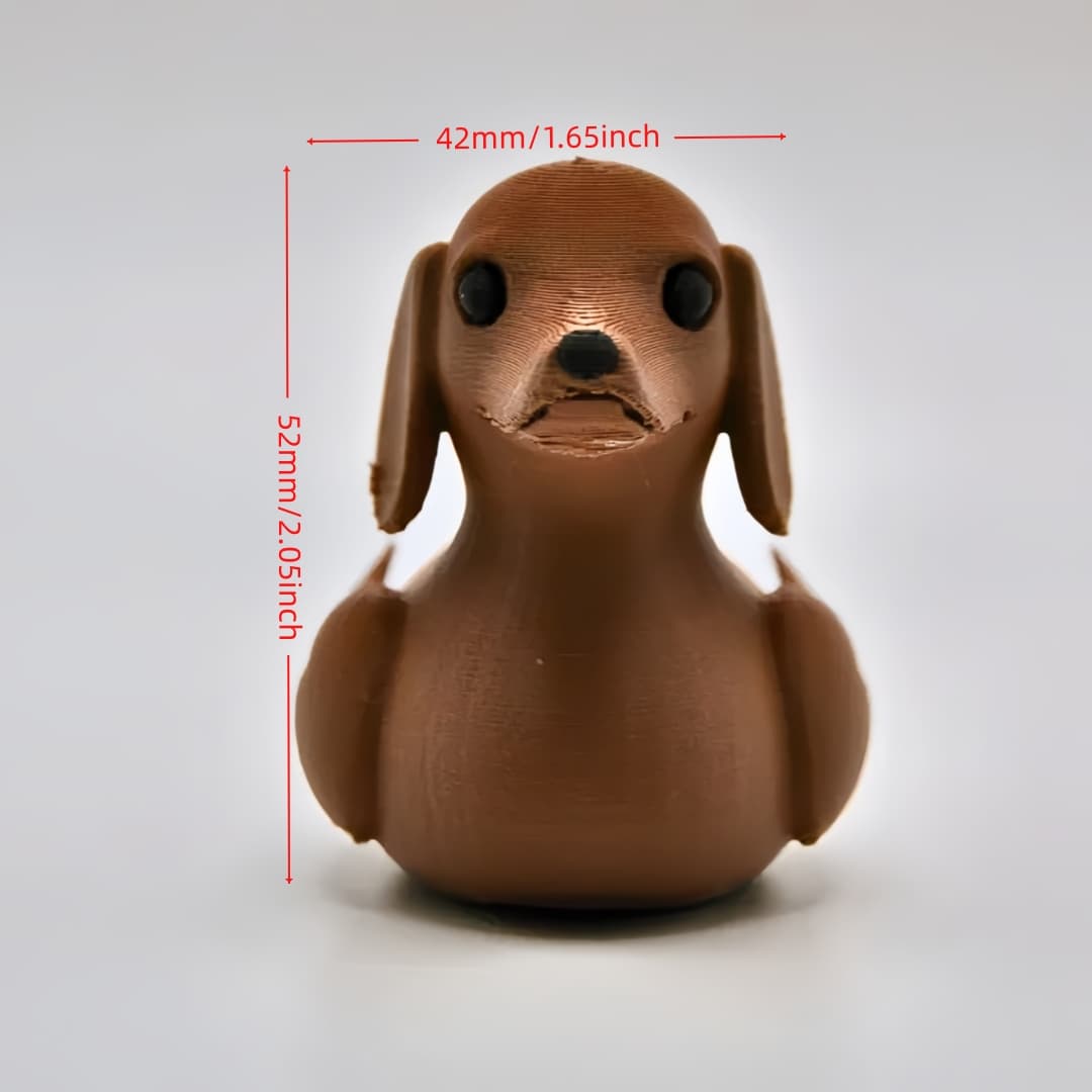 TEMU A 3d-printed Statue Of A Dachshund That Resembles A Duck, Featuring Duck-like Feet. This Plastic Collectible Is Perfect For Decorating Your Home, Desk