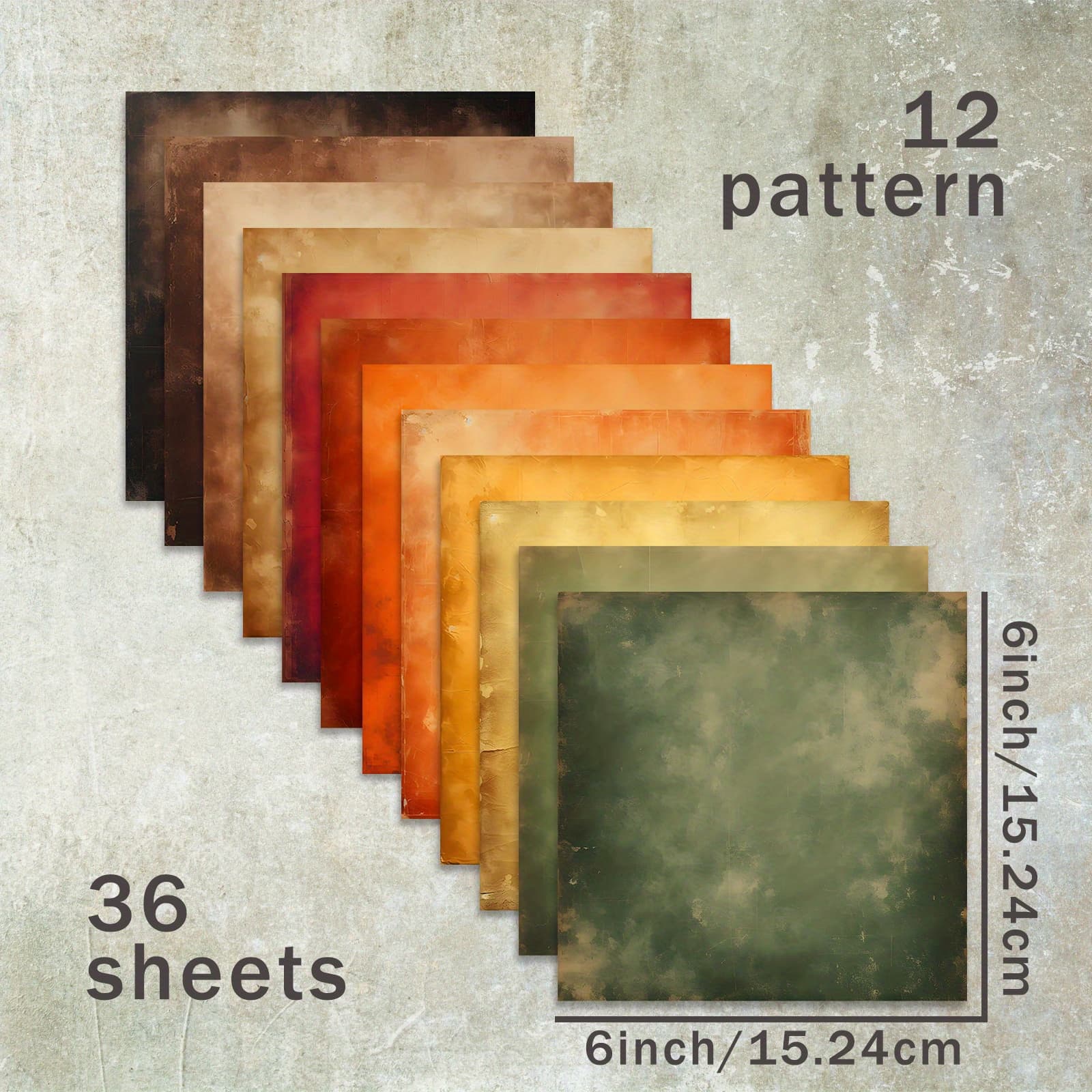 TEMU 36 Sheets Of 6-inch Vintage Style Sediment Color Background Paper, Suitable For Bullet Diary Trash Magazine Greeting Card Background Photo Album And Handicrafts