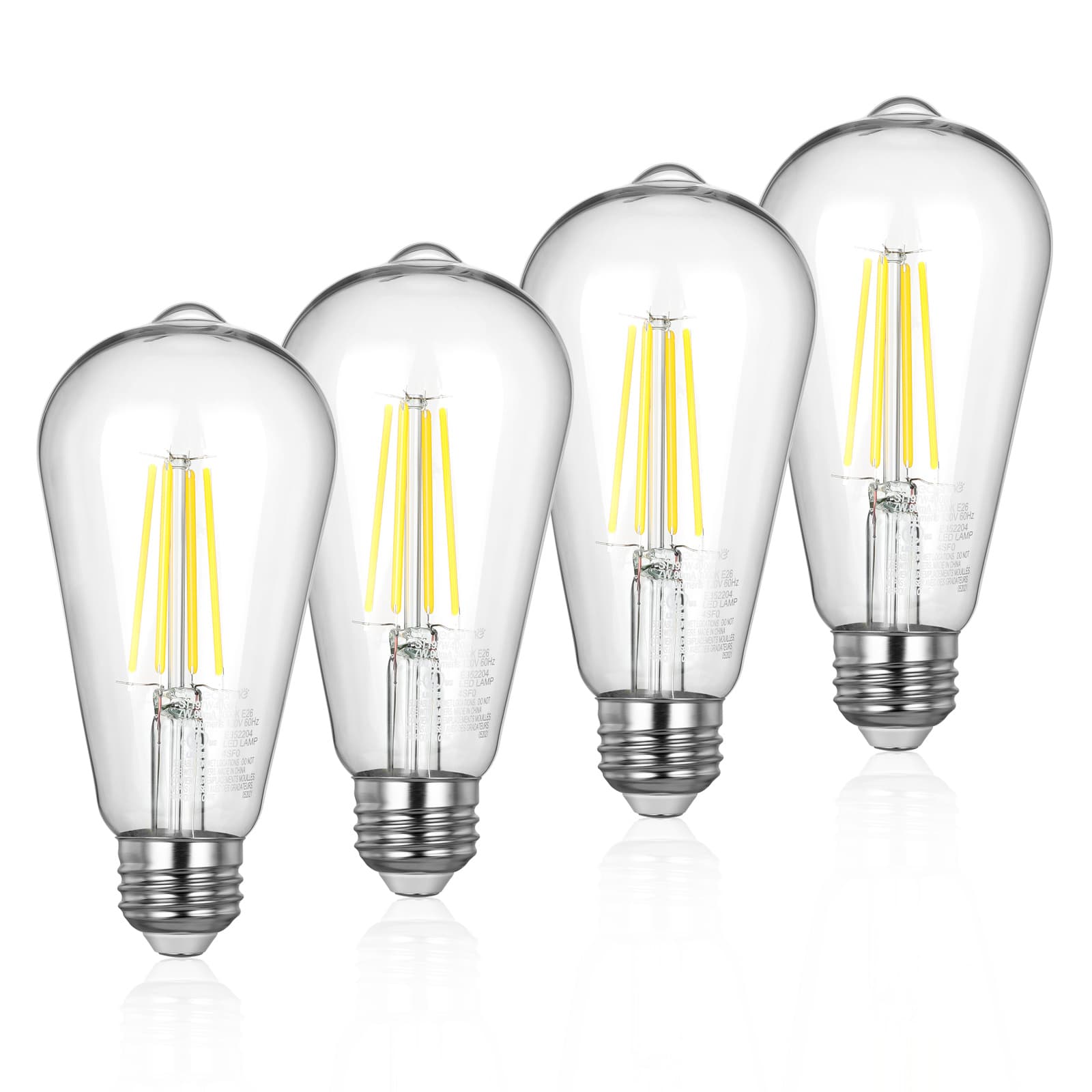 TEMU Edishine 4 Packs Led Vintage Light Bulb, St19 Edison , 7w (equivalent 60w), 4000k Daylight, E26 Base, Non-dimmable, 240° Beam Angle For Kitchens, Bathrooms,