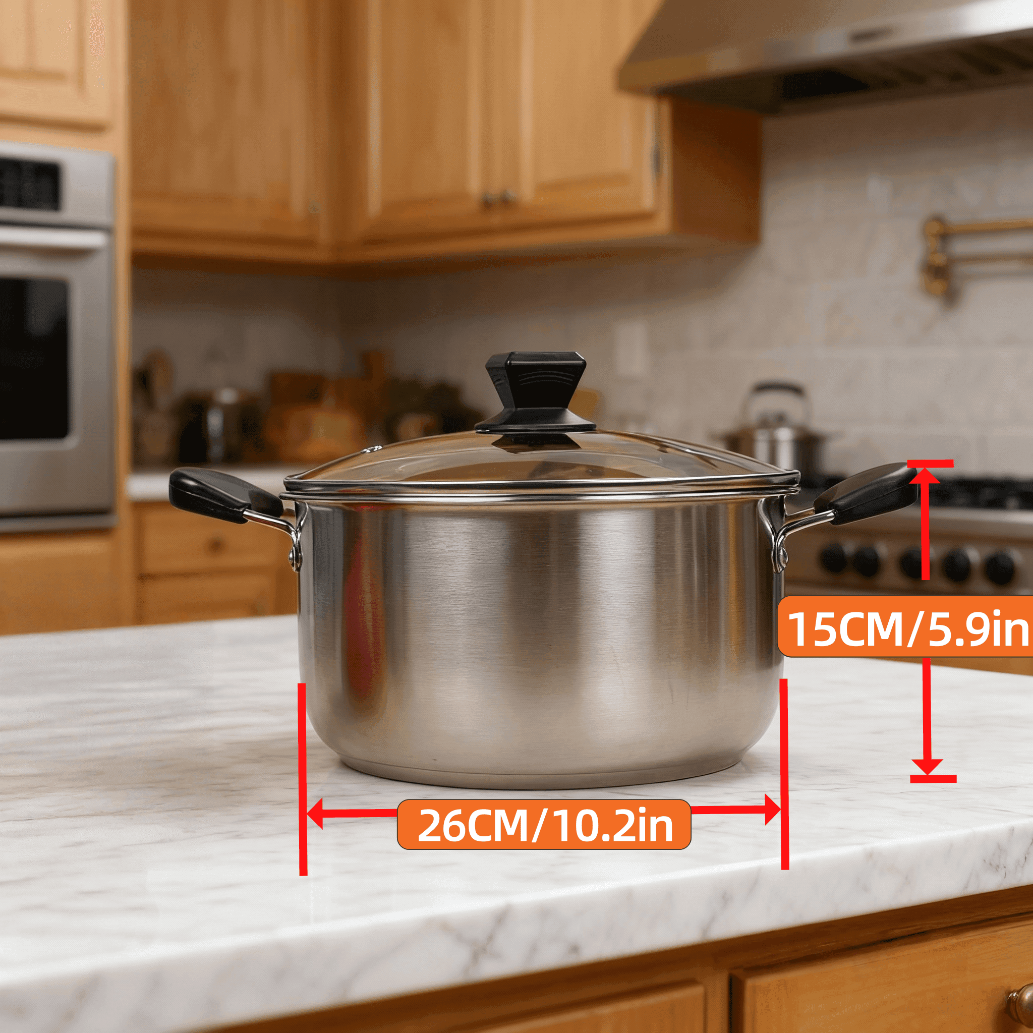 TEMU Heavy-duty 8.8qt Stainless Steel , Fast Heating For Home & Camping Use