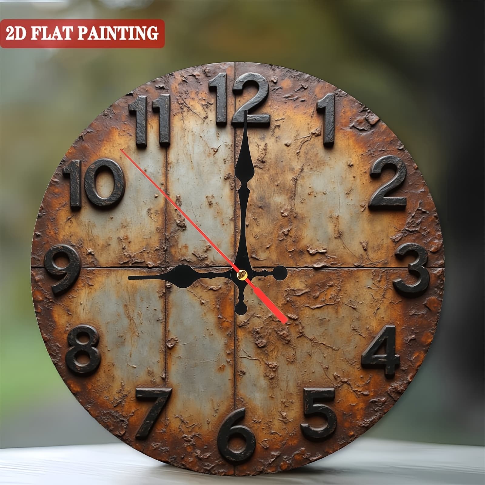 TEMU 10inch Wooden Wall Clock, , Battery Powered(batteries Not Included), Decoration, A Cozy Bedroom Atmosphere, Ideal For Home Decoration- Perfect Gift For Birthdays, Christmas, Halloween.