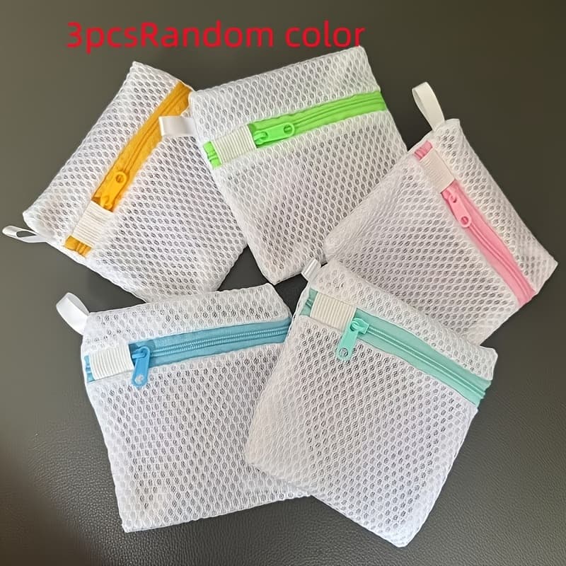 TEMU 3pcs Square Washing Machine Mini Laundry Soap Bags, Reusable, Washable Fabric, Small Mesh Laundry Bags, Laundry Bags