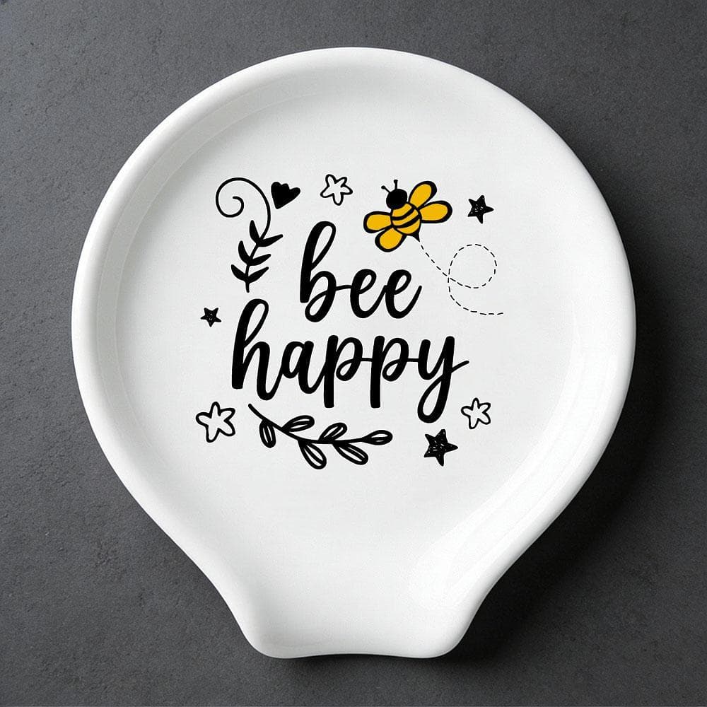 TEMU & "" Hand-drawn Ceramic Spoon Rest, Botanical Accent White Kitchen Utensil Holder, Countertop & Stovetop Decor, Ideal Gift For Home Cooks, & Kitchen Enthusiasts