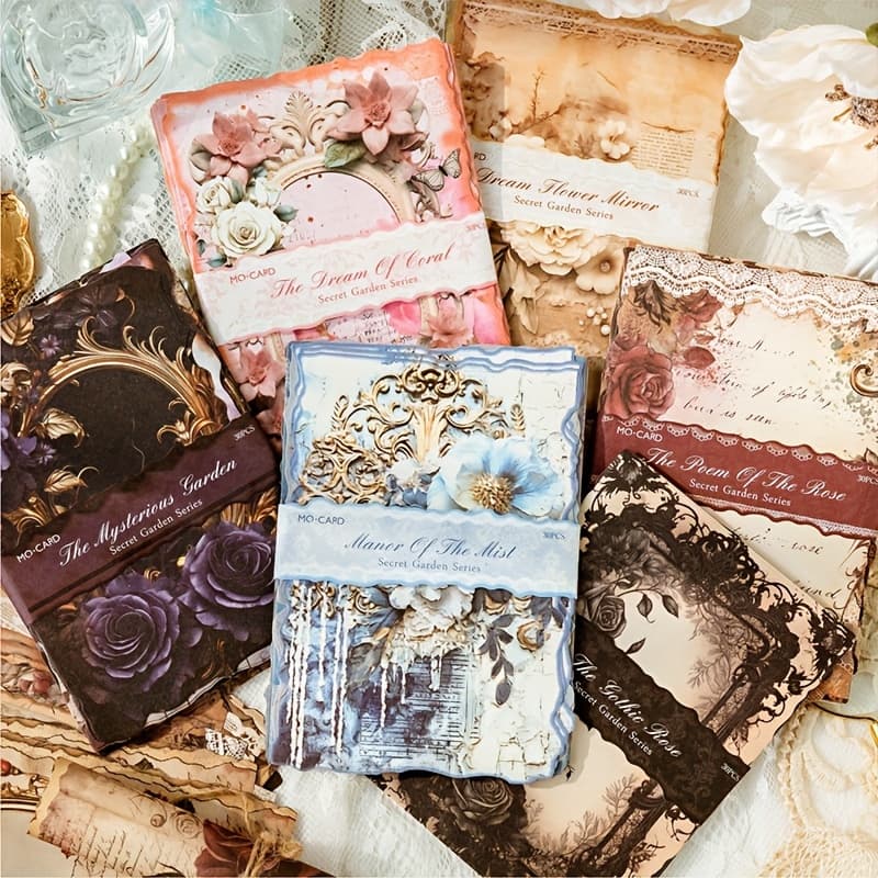 TEMU 180 Sheets () Retro Garden Flower Series Diy Decoration Handbook Material Paper Wrapping Paper Decorative Backing Paper (/ Pack)