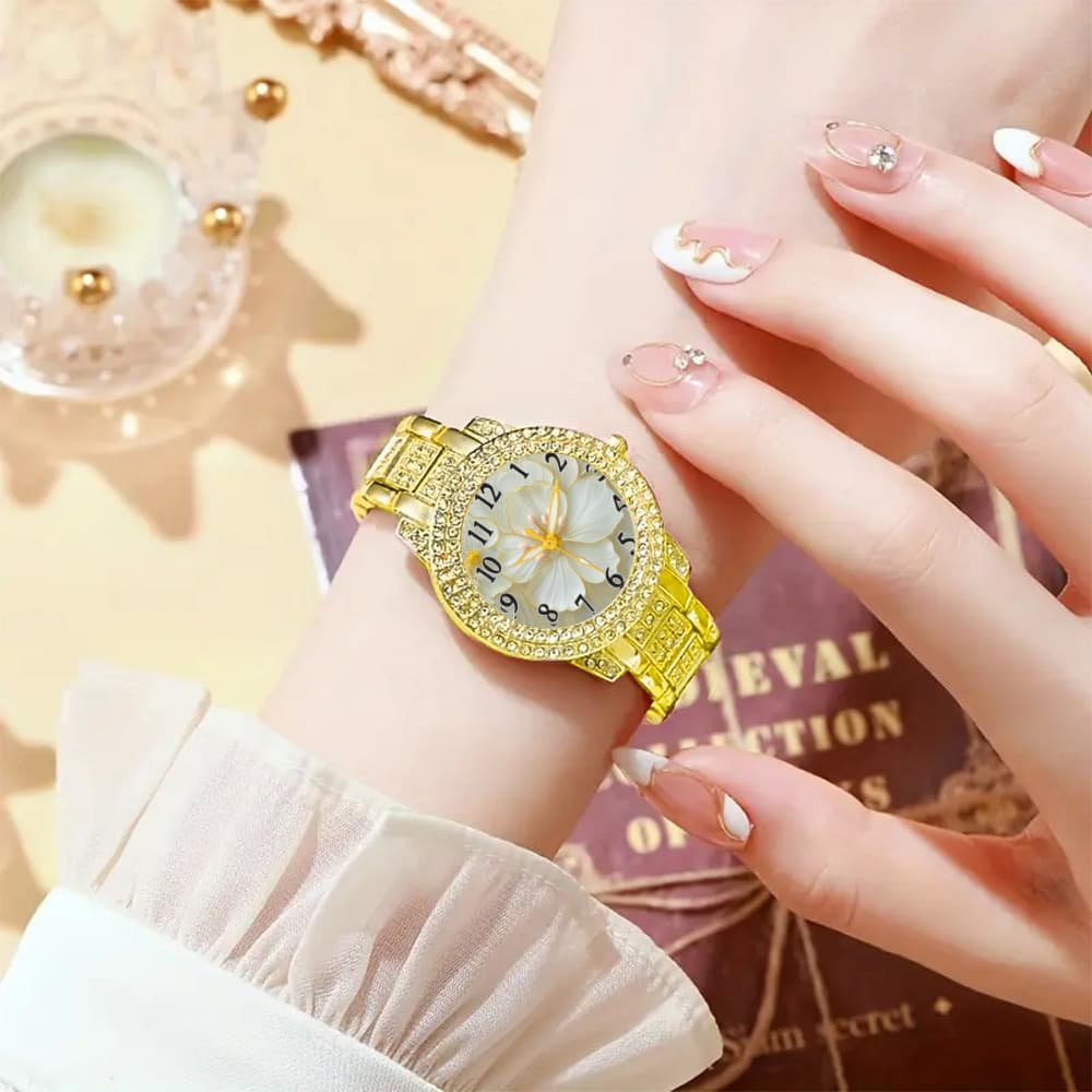 TEMU Stylish Women's Shimmering Quartz , Newest Women's , Metal Casing - A Unique Luxurious Simulated Watch Gift For Weddings, Parties, And Casual Outfits