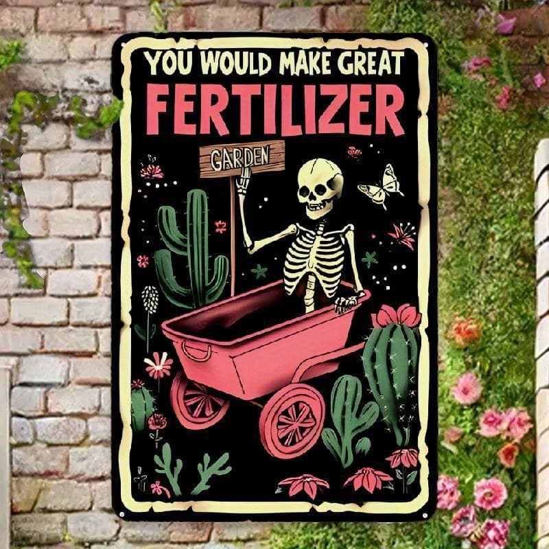 TEMU 2d Flat &amp; Cactus Humor Metal Sign - Outdoor Decor And Gardening Enthusiasts, Decorative Sign &amp; Plaque 2d Flat, 2d Flat