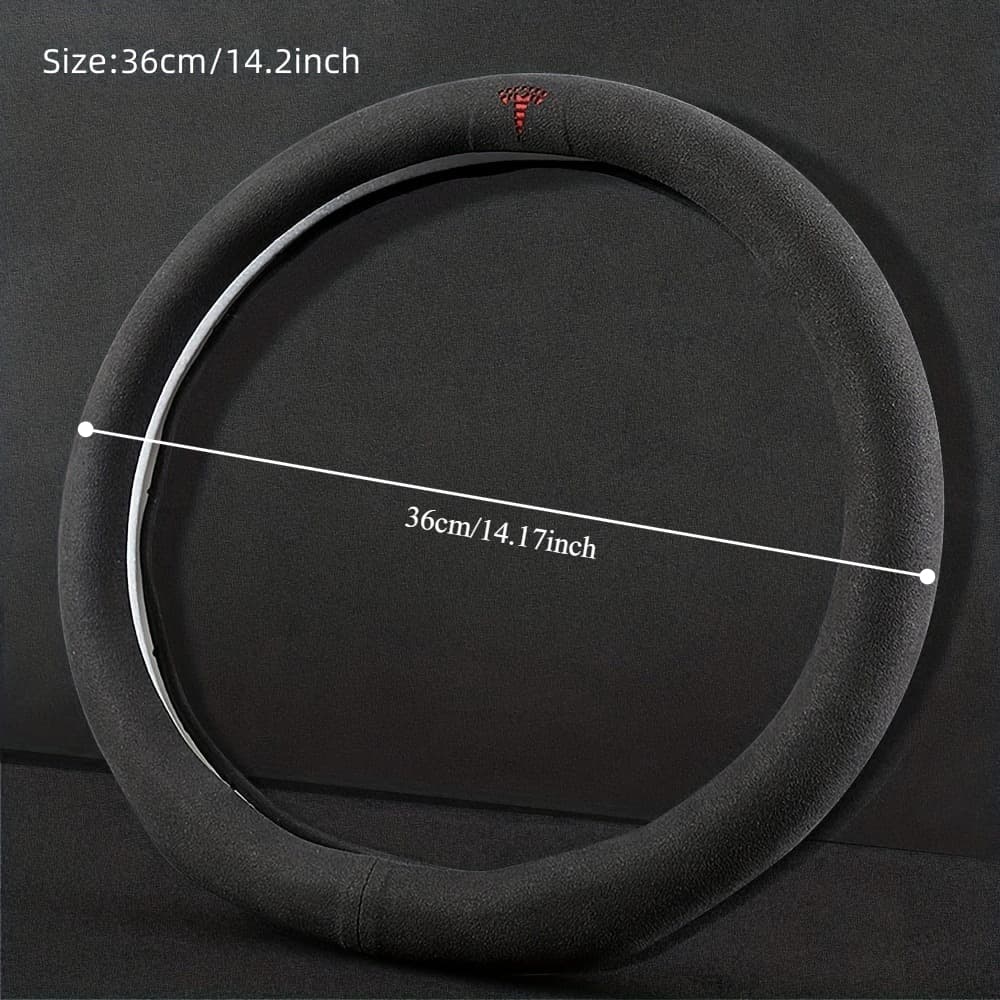 TEMU Cofit Compatible For Model 3/y Steering Wheel Cover With Logo, Non-slip Grip & , Steering Wheel Compatible For 's Ev Car Accessory ()