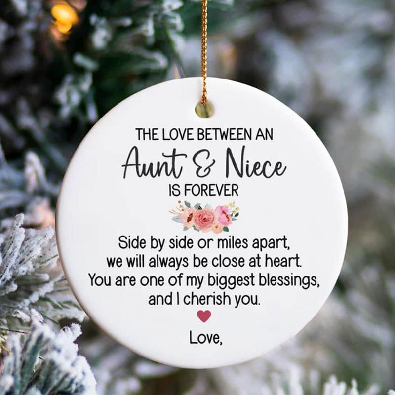 TEMU 1pc Aunt And Niece Ornament | Best Auntie Gifts, Aunty Mothers Day Gift, Christmas Long Distance, Acrylic Hanging Ornament