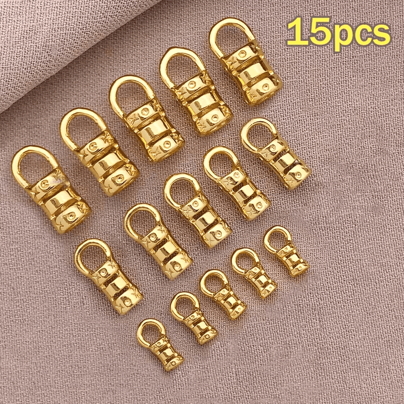 TEMU 15 Mixed Size Brass Plated 18k Golden Universal Clip Chain Snaps, Suitable For Jewelry Necklace Steel End, Chain, Handmade Rope, Leather Rope, Steel Wire, End Additions