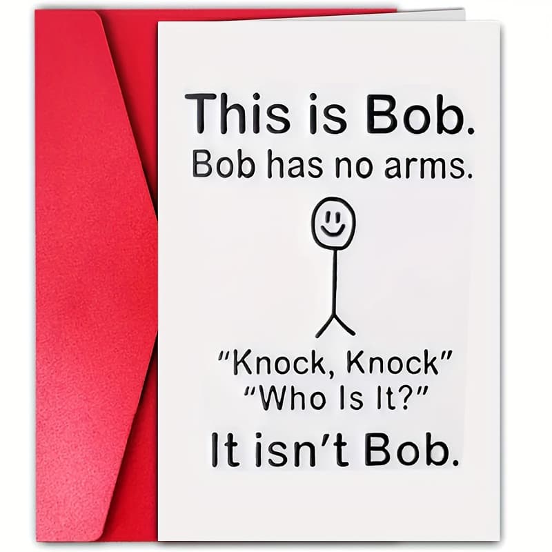 TEMU This Set Includes 4 Items (2 Greeting Cards And 2 Envelopes). It Features A Humorous Bob Card Without , Perfect For Birthdays. Ideal For , It Serves Well For Birthday And Thank You Celebrations