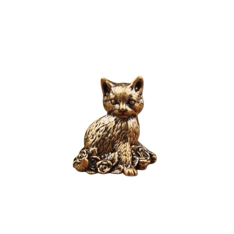 TEMU Creative Rose Kitten Figurine, Cute Kitten Statue, Desk Decoration, , Holiday Gift, Handmade Metal Crafts