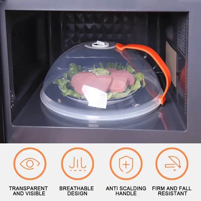 TEMU 1 Microwave Food Cover, Food Cover With Steam Hole And Handle, Suitable For Microwave Heating, Easy To Hold, Suitable For Microwave And Kitchen Supplies