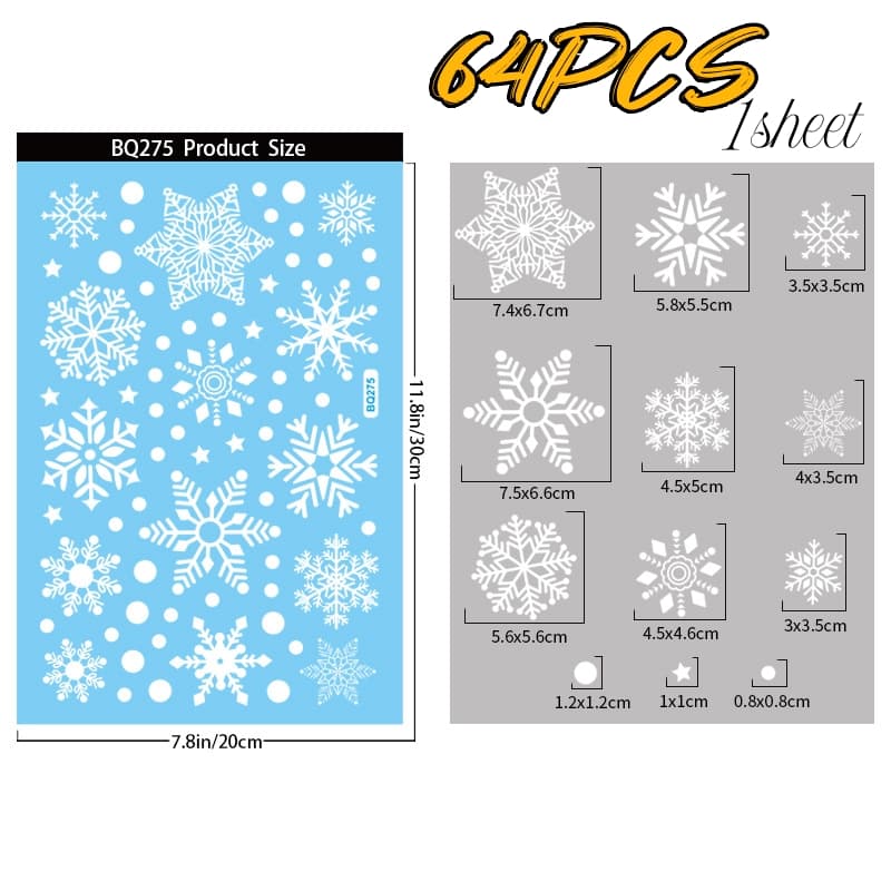 TEMU Pvc Electrostatic Adsorbed Snow Window Decals - Electrostatic Adhesive Decals For Winter Door Decorations And Christmas Decorations