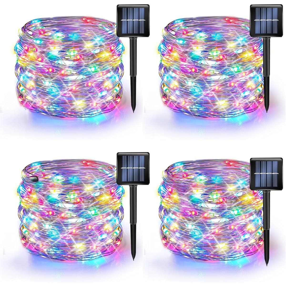 TEMU 4pack Outdoor Solar String Lights, 's Day Easter Decorative Lights, 100led Solar Fairy Lights 8 Suitable For Christmas Wedding Garden Decoration, Valentine's Day And Easter Gifts