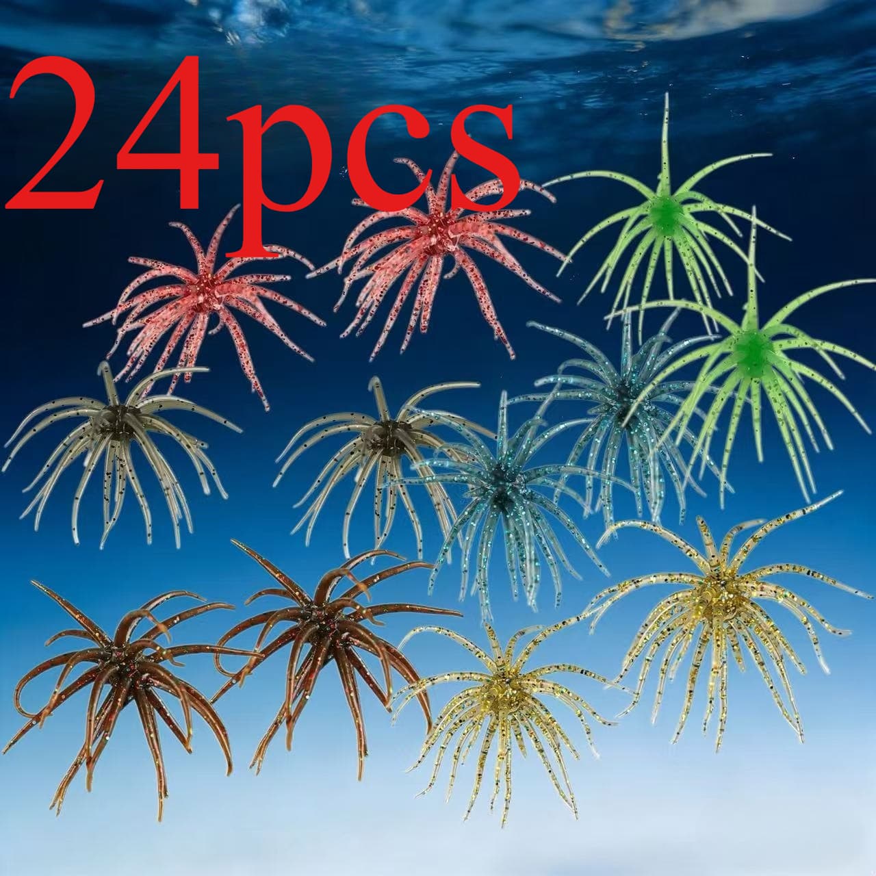 TEMU 24pcs Spherical Fishing Lures, Dynamic Baits For Trout Pike Tuna Mackerel, Freshwater Saltwater Fishing Tackle With -specific Colors For Tackle Shops