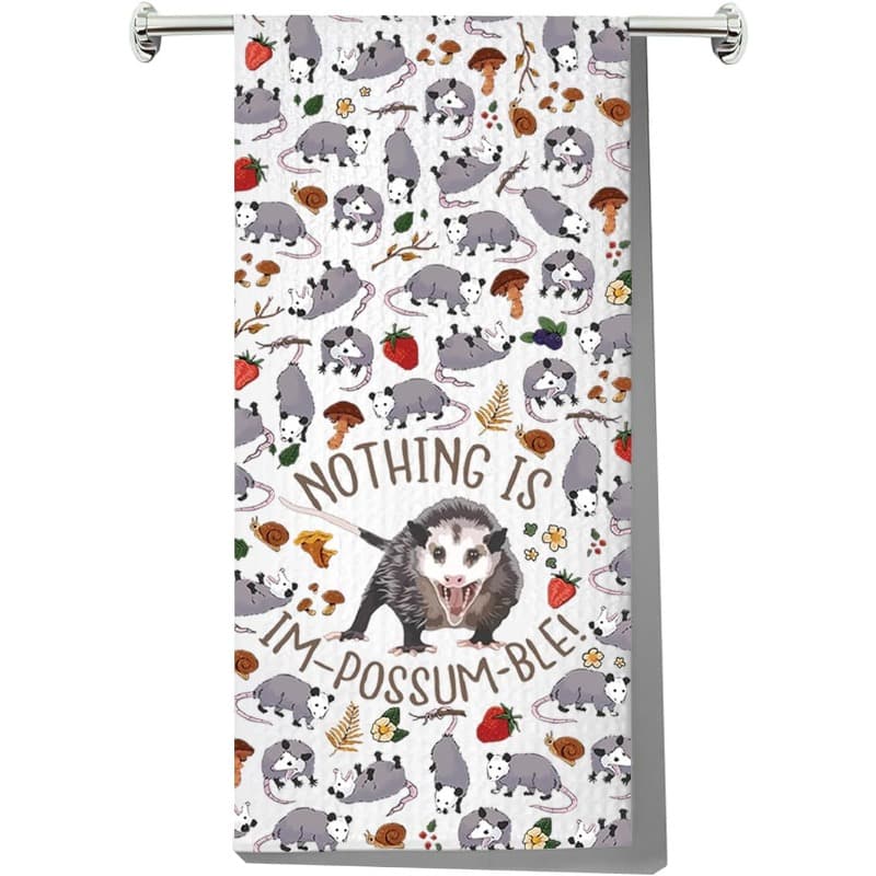 TEMU 1pc 18×26 Inch Opossum Kitchen Towel Possum Gift Gift Possum Mom Gift Opossum Owner Gift Possum Dish Towels